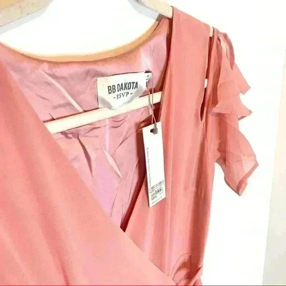 NWT BB Dakota RSVP Cross My Heart Wrap Maxi Dress Pink - Picture 5 of 8